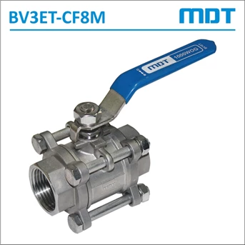 MDT | BV3ET-CF8M | 3-Pcs Ball Valve, CF8M, Thread, Full Bore