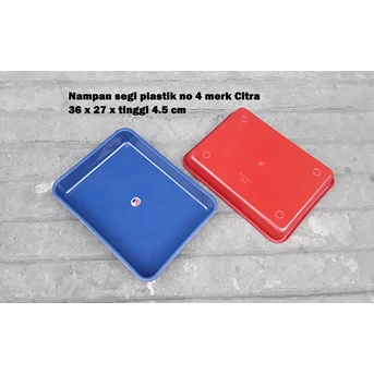 nampan segi plastik no 4 merk citra warna biru dan merah-4