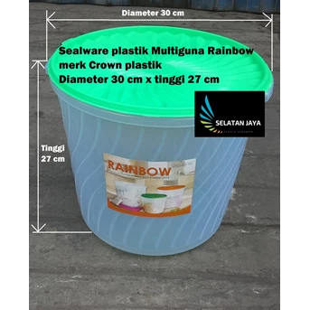 Sealware plastik 16 liter toples Rainbow merk Crown