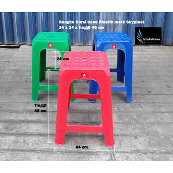 bangku baso kursi plastik merah hijau biru merk skyplast-3