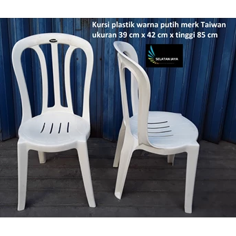 kursi makan plastik warna putih merk taiwan-3