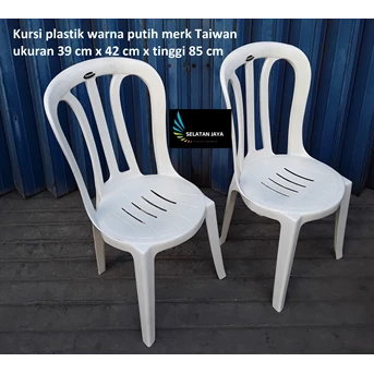kursi makan plastik warna putih merk taiwan-2