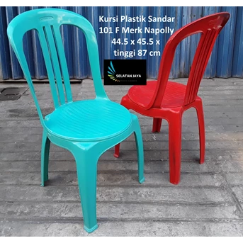 kursi plastik surabaya 101 f merk napolly warna hijau merah-2