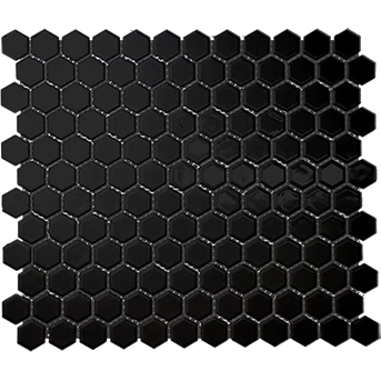 mosaic hexsagonal hitam doff