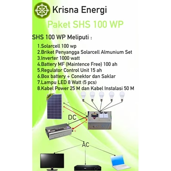paket shs 100 wp ( solar home system)