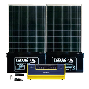 Paket Pembangkit Listrik Tenaga Surya Solar Hybrid Sine wave inverter Luminous 1500VA Baterai Solar Panel