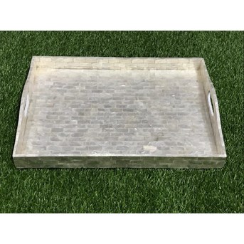 Nampan Kerang Silver L/ Kerajinan Kerang Murah Jakarta/ Handmade indonesia