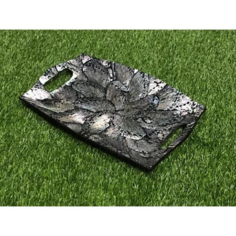 Baki Flat Kerang Mutiara Abu / Kerajinan Kerang Bali / Kerajinan Handmade