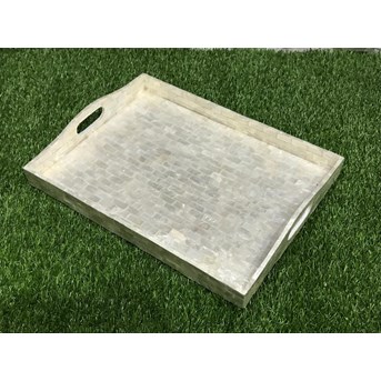 Nampan Kerang Silver M/ Kerajinan Kerang Etnik/ Kerajinan Kerang Unik