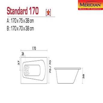 paket bulan ini meridian bathtub standard 170-1