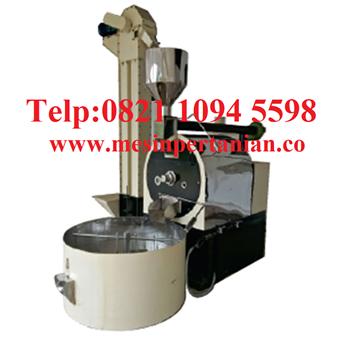 Mesin Sangrai/Gongseng Kakao Kapasitas Mesin 30 kg / batch Dengan Bucket Elevator - Mesin Pemasak Biji Coklat Kakao - Mesin Pemasak Biji-Bijian
