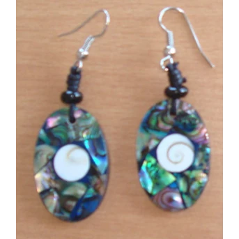 Paua Shell Earring Mosaic / Anting Kerang paua Mosaik