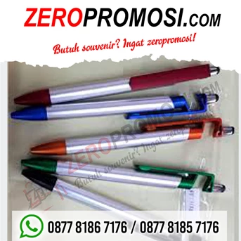 souvenir pulpen promosi multifungsi stylus dan jepit hp 1138-1