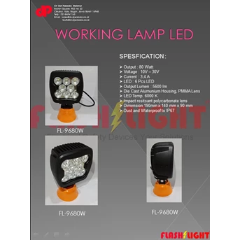 fl-9680w work lamp 8 led 80w