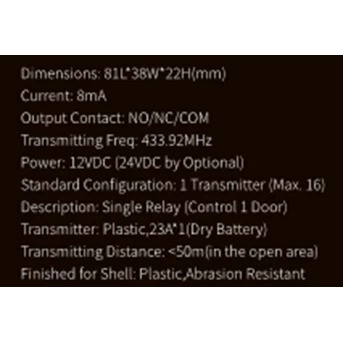Remote Control Exit Button 807M2 (metal)