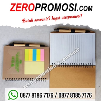 souvenir memo promosi recycle + pen + post it-3