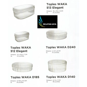 Toples plastik mika kue kering merk Waka.