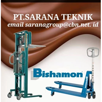 PT SARANA TEKNIK BISHAMON MANUAL & BATTERY STACKER TYPE STS BISHAMON HAND PALLET STACKER - MATERIAL HANDLING