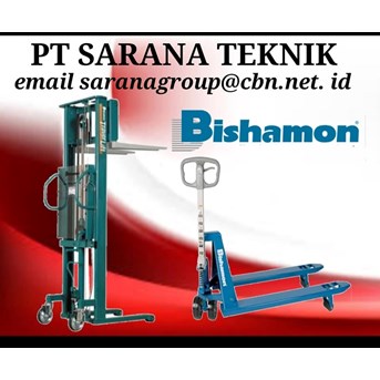 PT SARANA TEKNIK BISHAMON HAND PALLET MODEL BM 20 SS bishamon distributor STACKER ELECTRIC