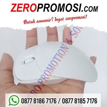 barang promosi wireless mouse glossy white sliding mw01-2