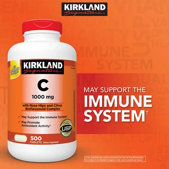 Kirkland Signature Vitamin C 1000 mg., 500 Tablets.