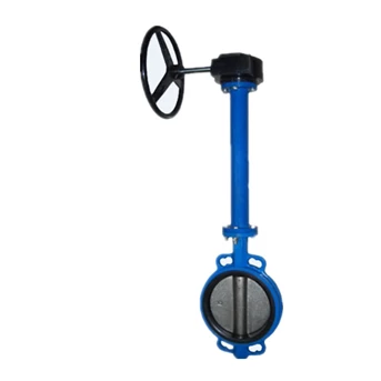 butterfly valve long stem wafer type gear operated