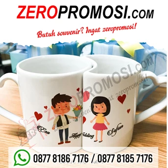 mug couple romantis bisa cetak foto anda - mug promosi