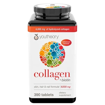 Youtheory Collagen Plus Biotin, 390 Tablets.