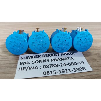 BOURNS 2K OHM 10 Putaran PN 3590S-2-202L BOURNS 2 K OHM MEXICO GENUINE