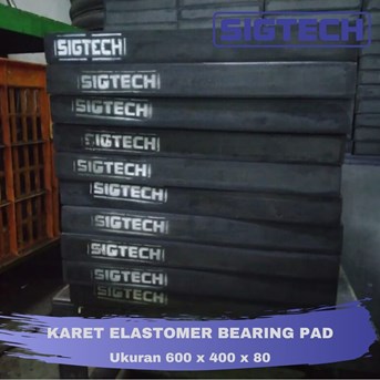 Karet Elastomer Bearing Pad Ukuran 600 x 400 x 80
