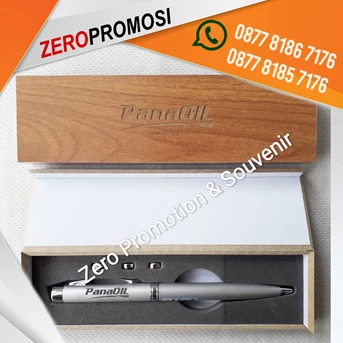 souvenir pen laser 3 fungsi dengan kotak kayu - pulpen promosi-4