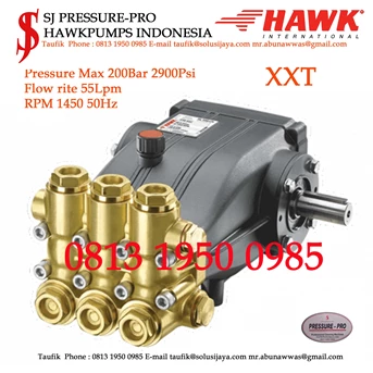 pompa hawk xxt pressure max 200bar 2900psi 55lpm 1450rpm