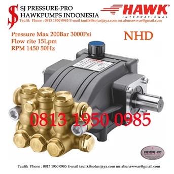 pompa hawk nhd pressure max 200bar 3000psi 15lpm 1450rpm