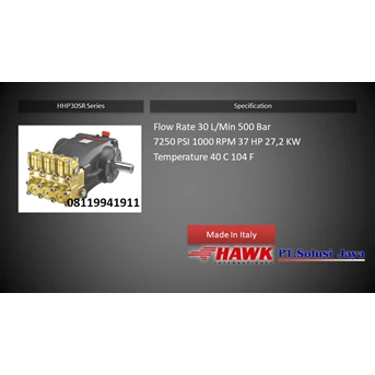 hydrotest pump hawk hhp30s pressure 500 bar 30 lt/m italy
