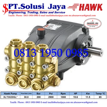 Hawk Pump XLT3020ISL Flow rate 30.0Lpm 200Bar 2900Psi 1000Rpm 15.6HP 11.5Kw