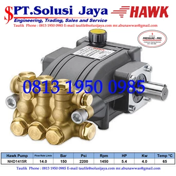 Hawk Pump NHD1415R Flow rate 14.0Lpm 150Bar 2200Psi 1450Rpm 4Kw