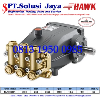 hawk pump nlt2125ir flow rate 21.0lpm 250bar 3650psi 1450rpm 13.5hp 9.9kw