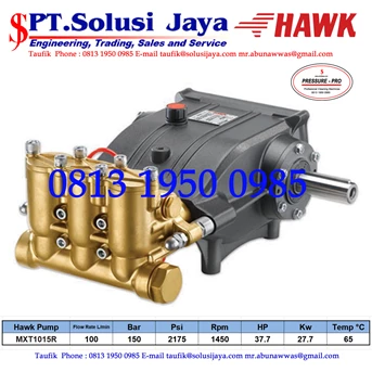 hawk pump mxt1015r flow rate 100lpm 150bar 2175psi 1450rpm 27.7kw