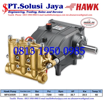 Hawk Pump MPX3050R Flow rate 30.0Lpm 500Bar 7250Psi 1450Rpm 38.7HP 28.5Kw