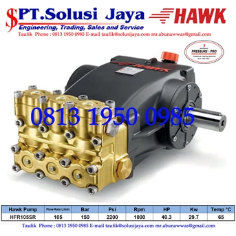 hawk pump hfr105sr flow rate 105lpm 150bar 2200psi 1000rpm 40.3hp