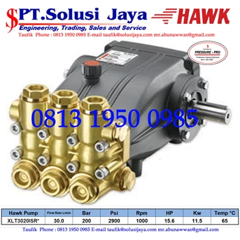 hawk pump xlt3020isr flow rate 30.0lpm 200bar 2900psi 1000rpm 15.6hp 11.5kw