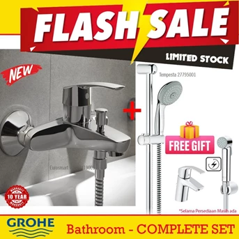 Grohe Flash Sale Set keran bathtub shower Mewah Eurosmart Panas dingin