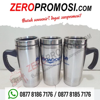 souvenir mug stainless 3 garis 450ml - tumbler promosi-1