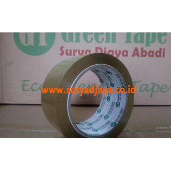green tape lakban / lakban bening coklat-6