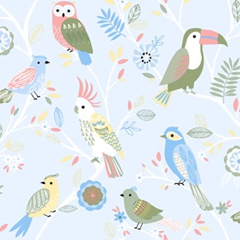 Wallpaper Dinding Anak Motif Aneka Hewan/ The Zoo/Burung