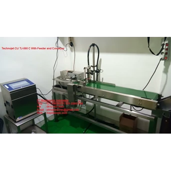 Printer Inkjet CIJ Type Technojet TJ-560 C With Feeder and Conveyor