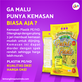 KEMASAN KARUNG BERAS DESAIN MENARIK (Plastik PE)