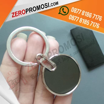 souvenir gantungan kunci stainless bulat gkp-02-2