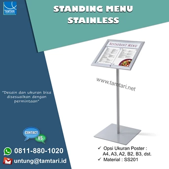 Tiang Display Stand Poster A4, A3, B2