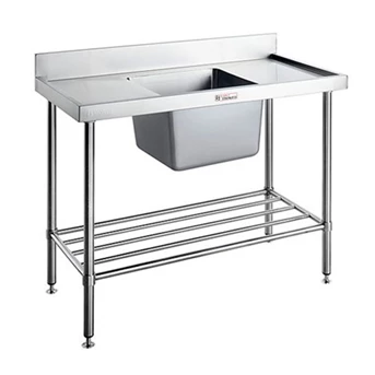 meja stainless steel diswash inlet bench with sink